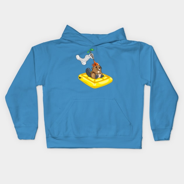 This beaver seems to be dumb Kids Hoodie by Pea Nuts